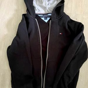 Tommy Hilfiger, black zippered sweatshirt, youth size medium
